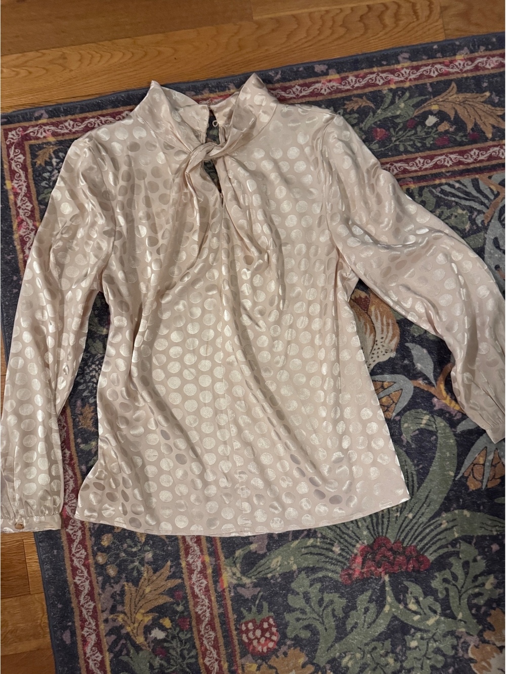 Ann Taylor high neck champagne blouse
